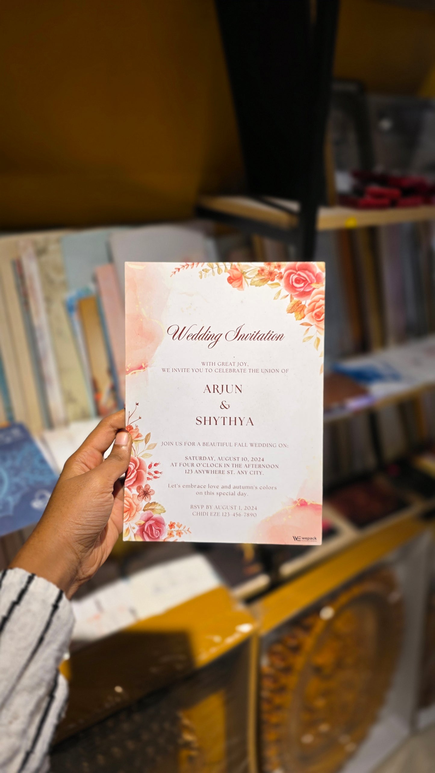 Floral wedding card