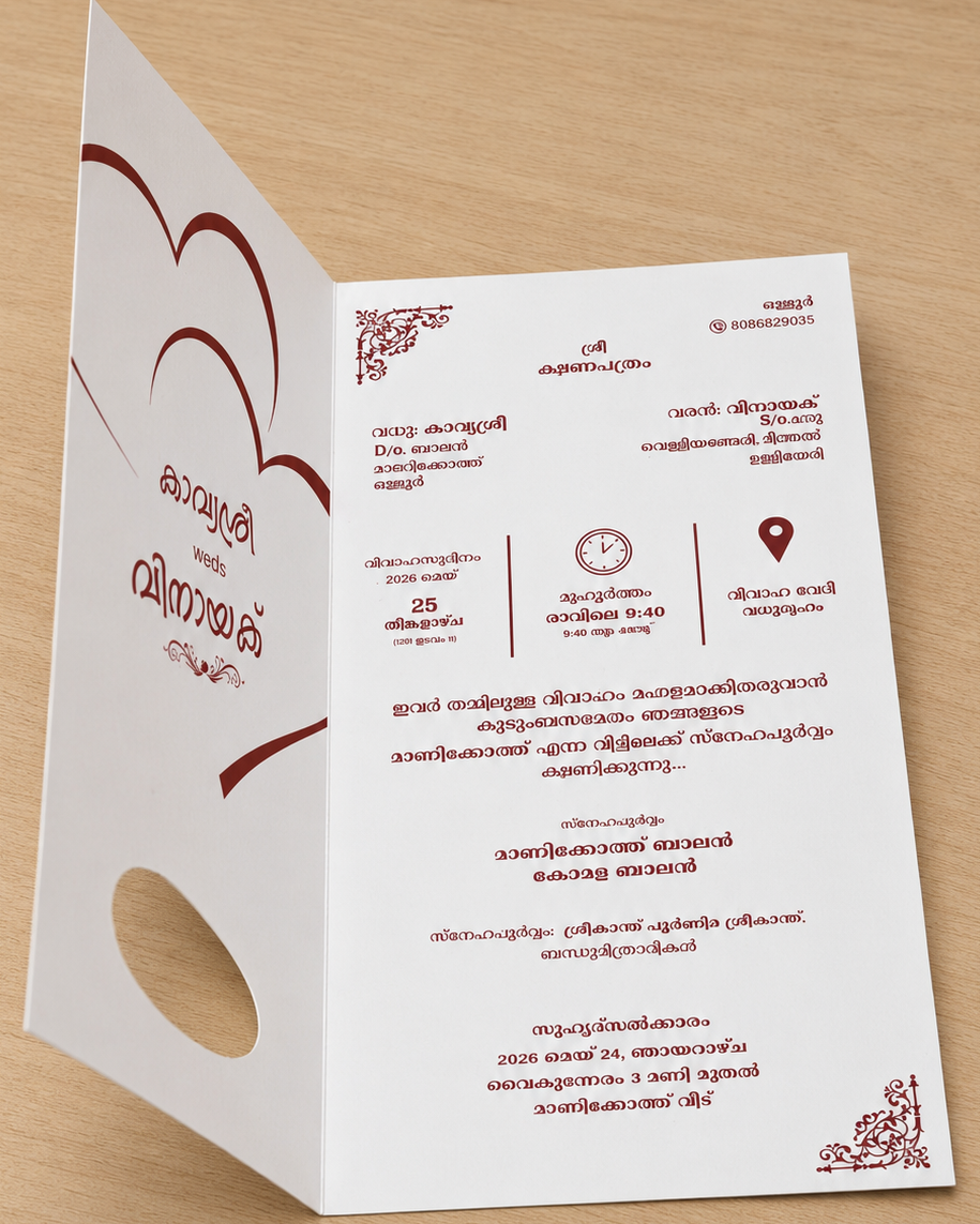 Crimson Heartfold Fold-Out Wedding Invitation Card