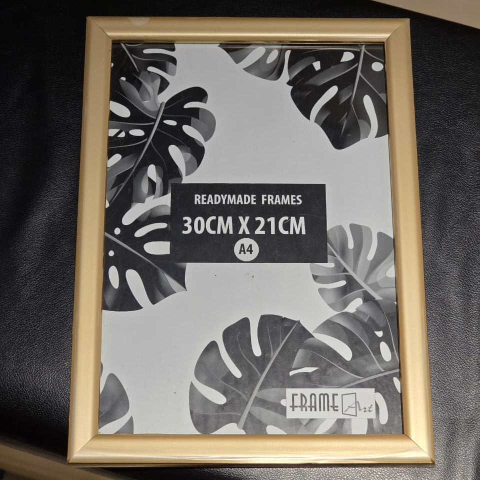 A4 Gold-Finish Photo Frame – 30 × 21 cm