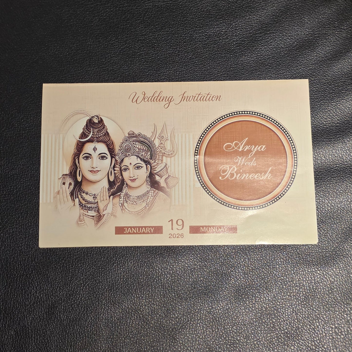 Traditional Hindu Wedding Invitation Card with Shiva Parvati Theme