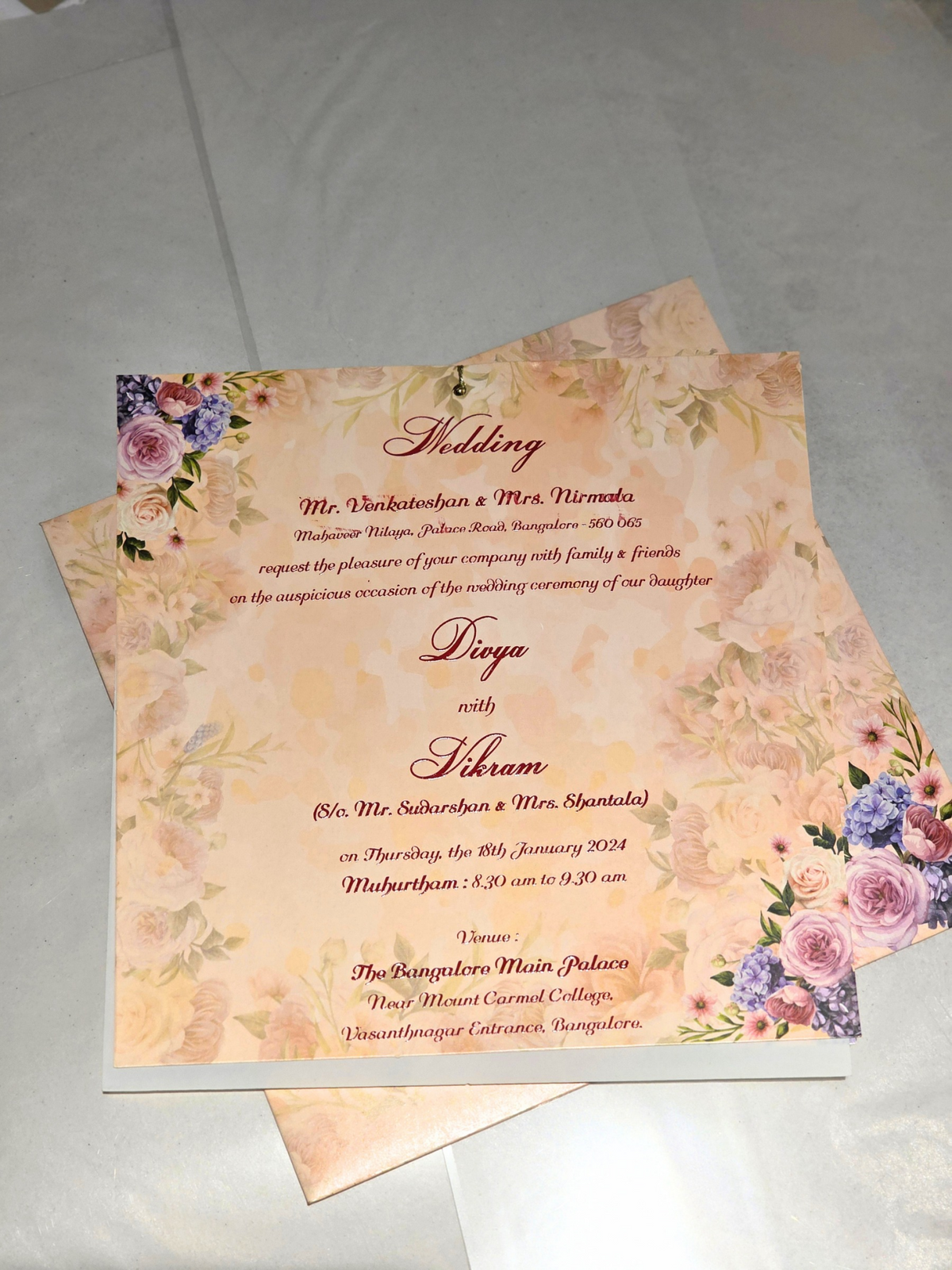 Peach Blossom Reverie Wedding Invitation