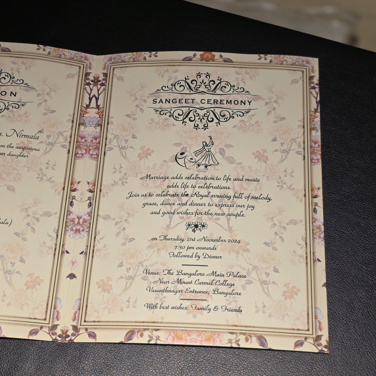 Royal Pastel Floral Wedding Invitation Card | Intricate Laser Cut & Gold Foil Ganesha Suite