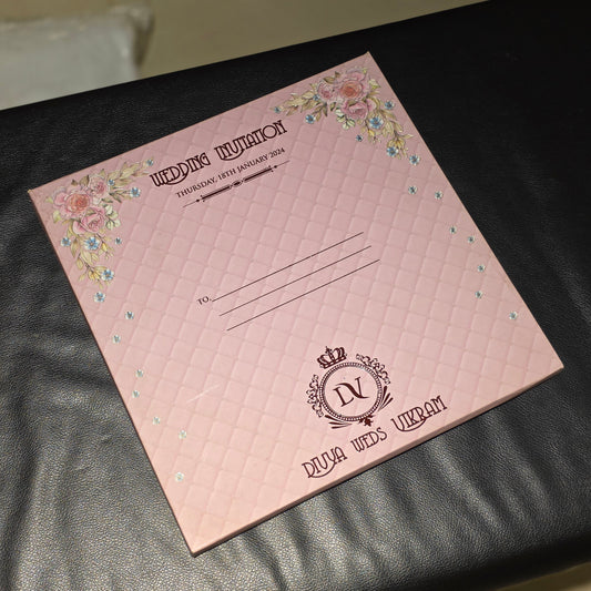 Blush pink Royale Wedding Card