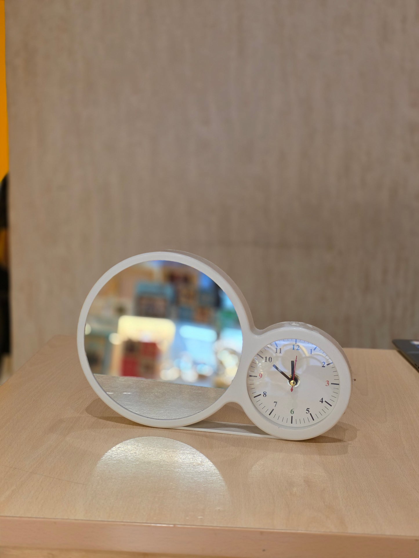 Decorative Mirror & Clock – 2-in-1 Tabletop Vanity Mirror