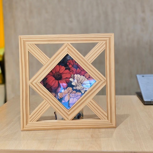 Geometric Wooden Photo Frame