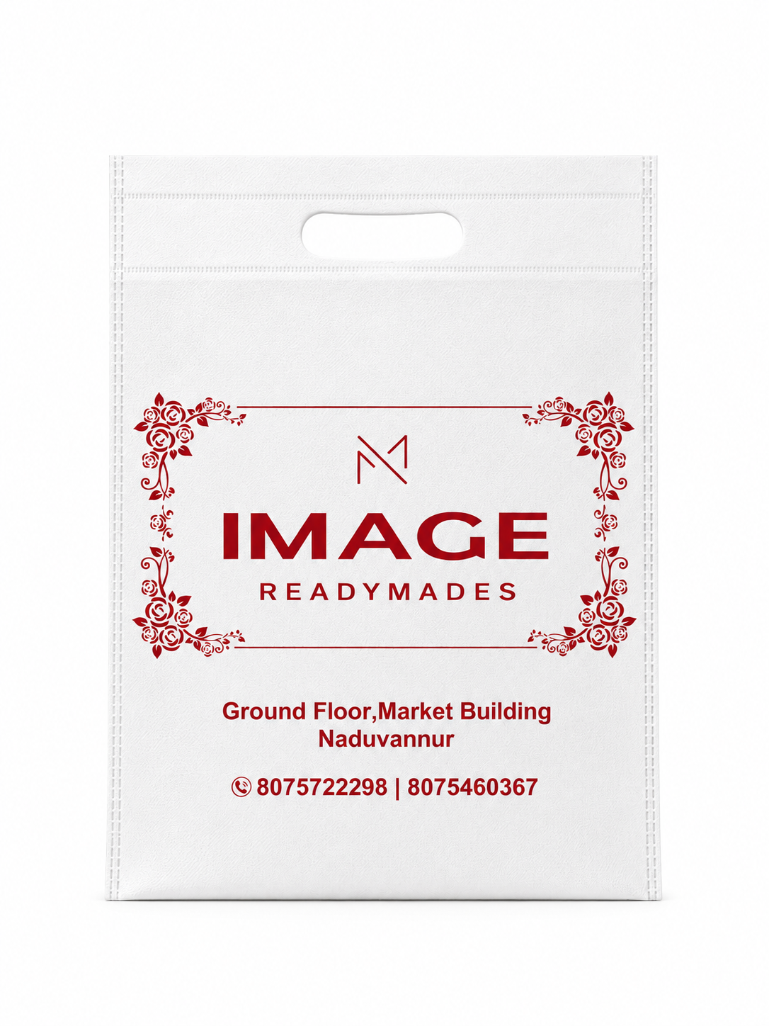 Plain White Non-Woven D-Cut Shopping Bag