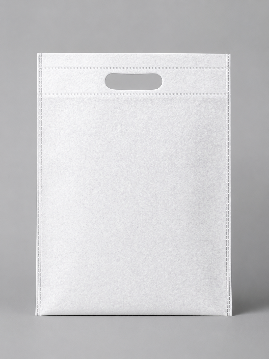 Plain White Non-Woven D-Cut Shopping Bag