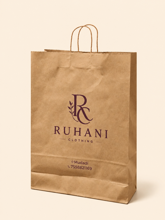 Custom Kraft Paper Shopping Bag with Twisted Handles