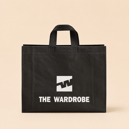 Custom Black BOPP Bag – Wide Body with Stitched Handles