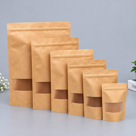 Plain brown Window Standup Pouch