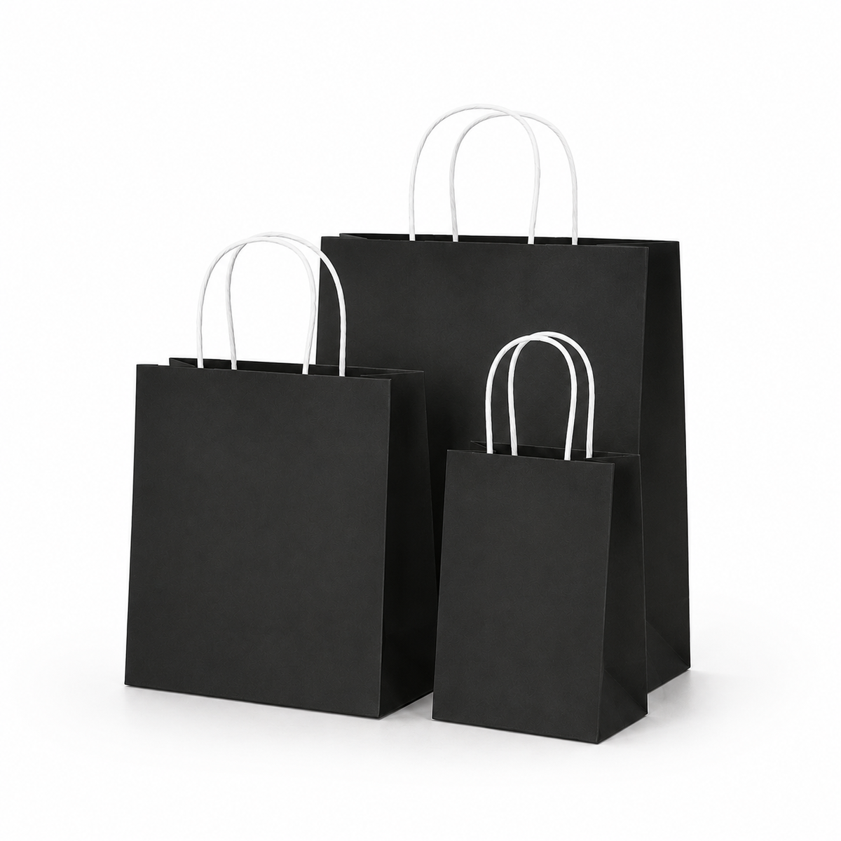 Black Plain Paper Bags