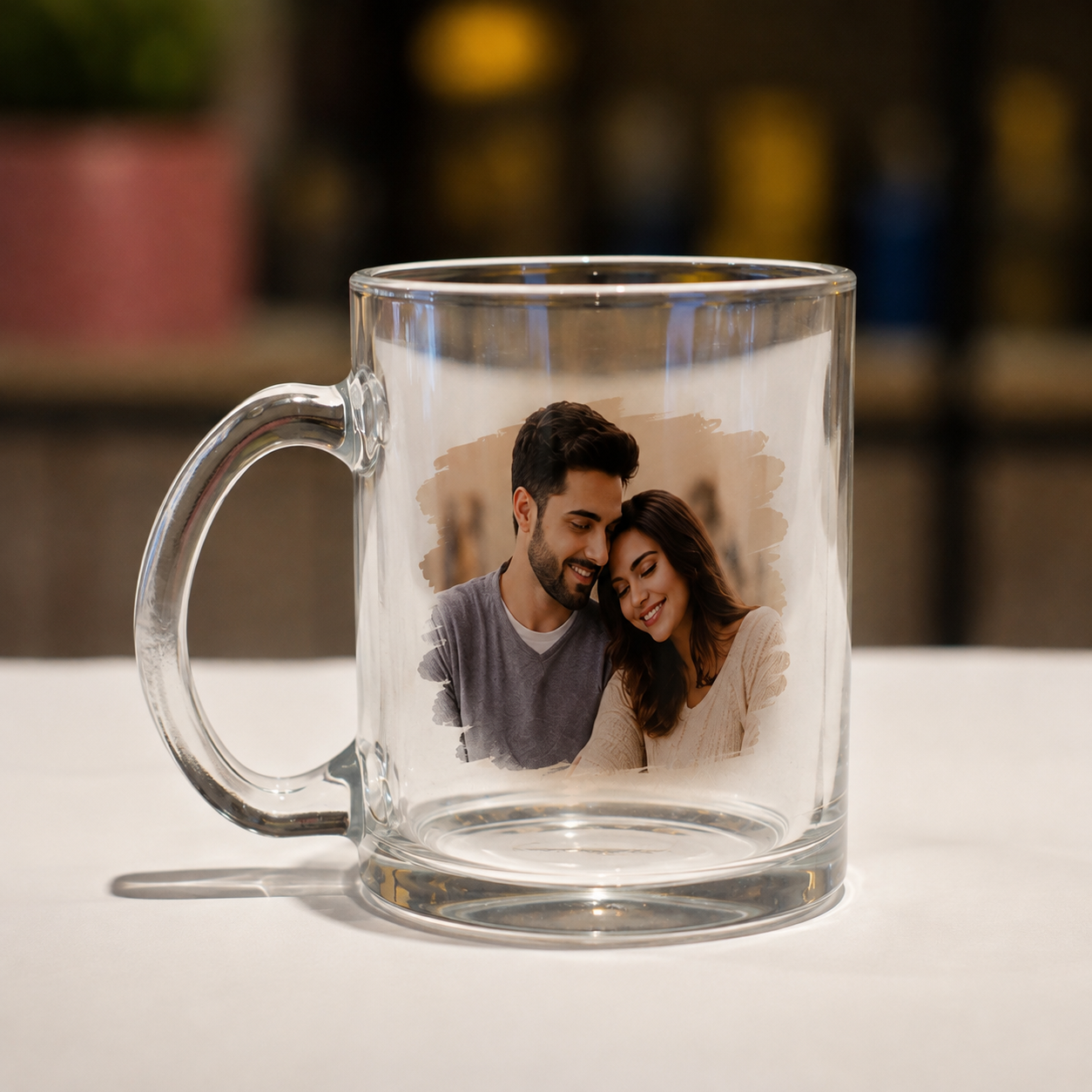 Customizable Glass Mug – Personalized Photo & Name Coffee Cup