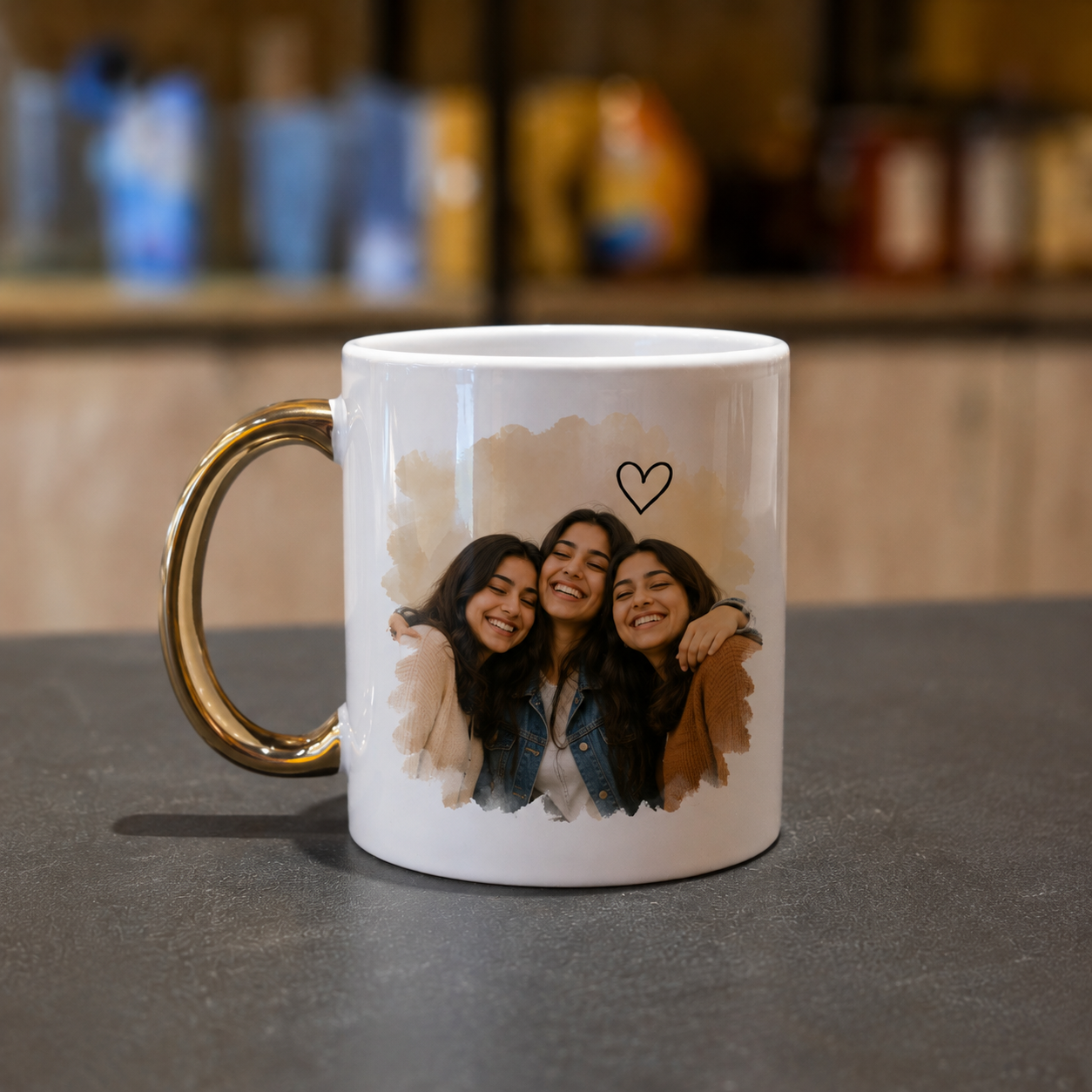 Customizable Gold Handle Mug – Personalized Photo & Design Mug