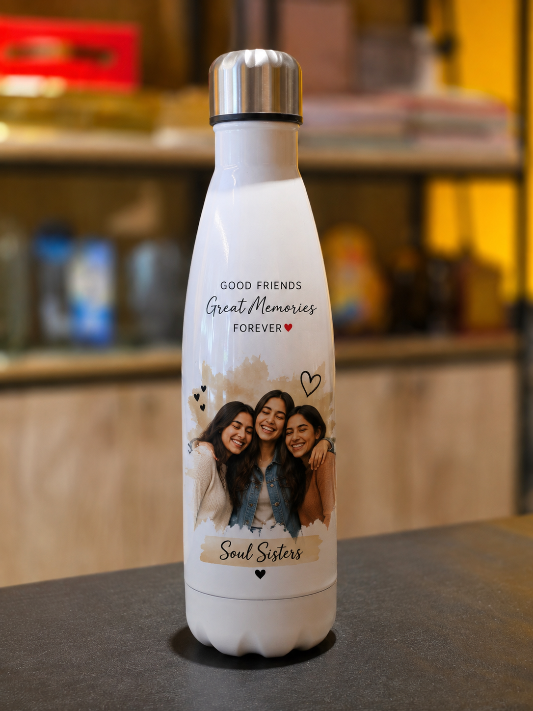 Customizable Water Bottle – Personalized Photo & Name Bottle