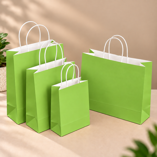 Pista Green Plain Paper Bag