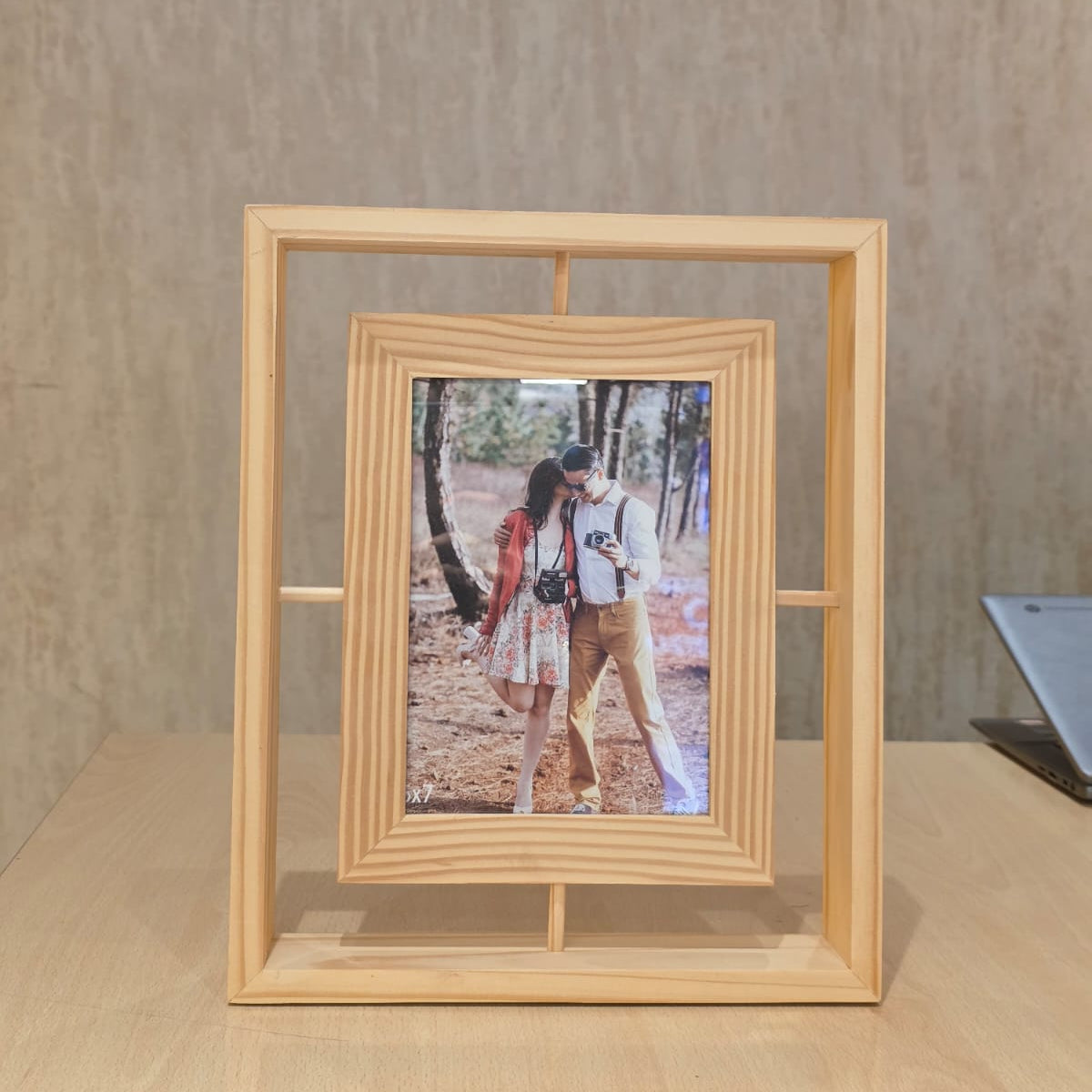 Double Frame Wooden Photo Frame