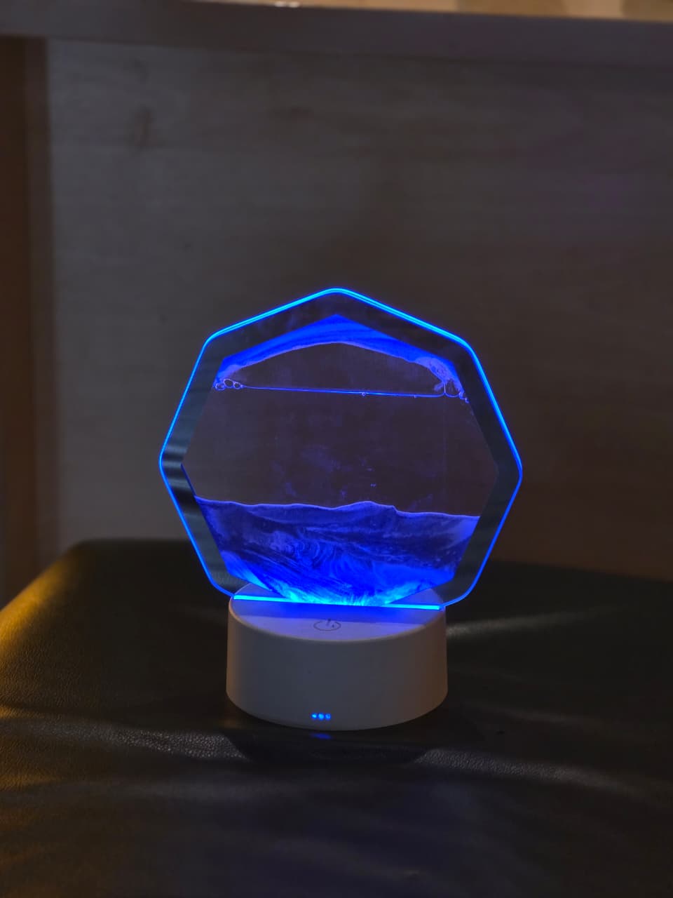 Hexagon Floating Sand Art LED Lamp – Multi Color