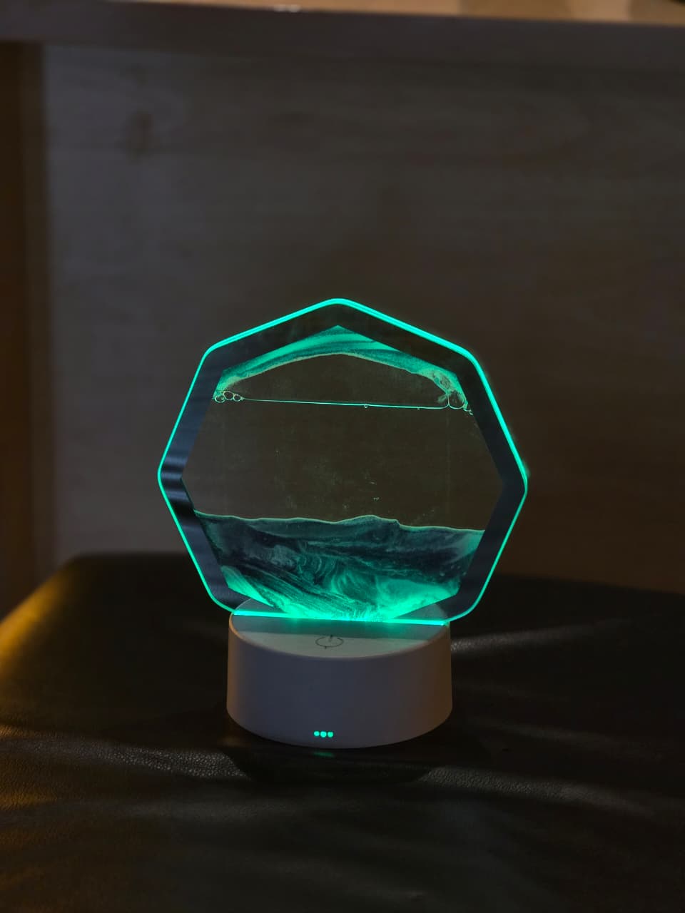 Hexagon Floating Sand Art LED Lamp – Multi Color