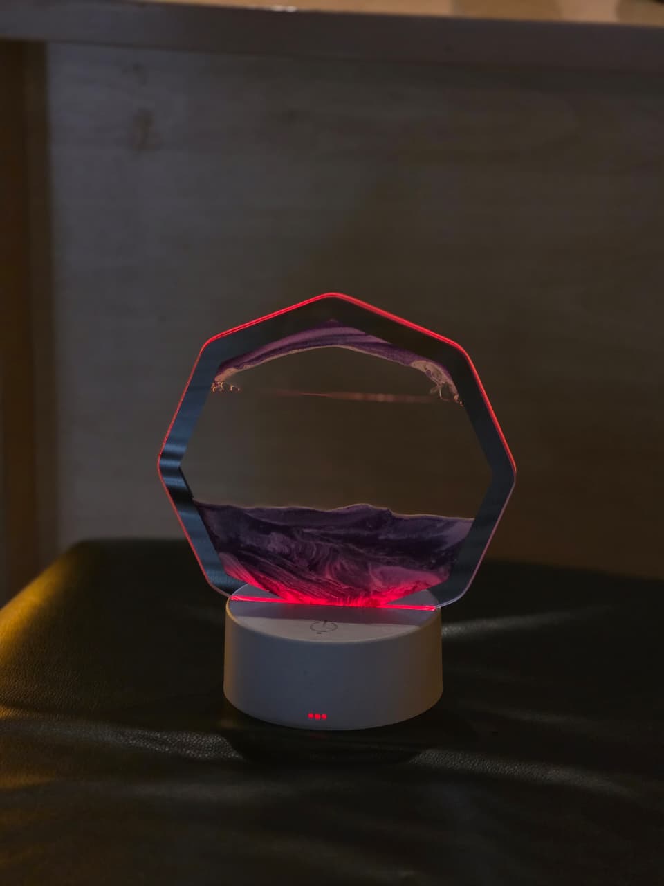Hexagon Floating Sand Art LED Lamp – Multi Color