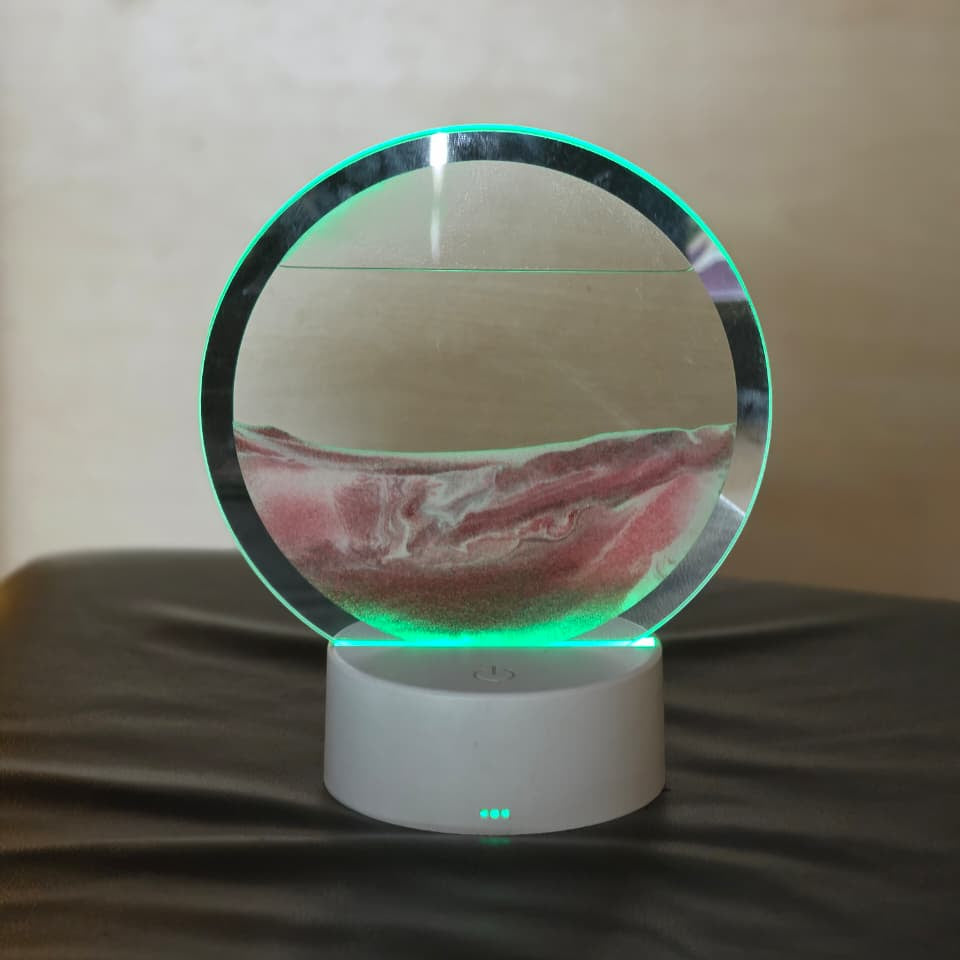 Round LED Moving Sand Art Lamp