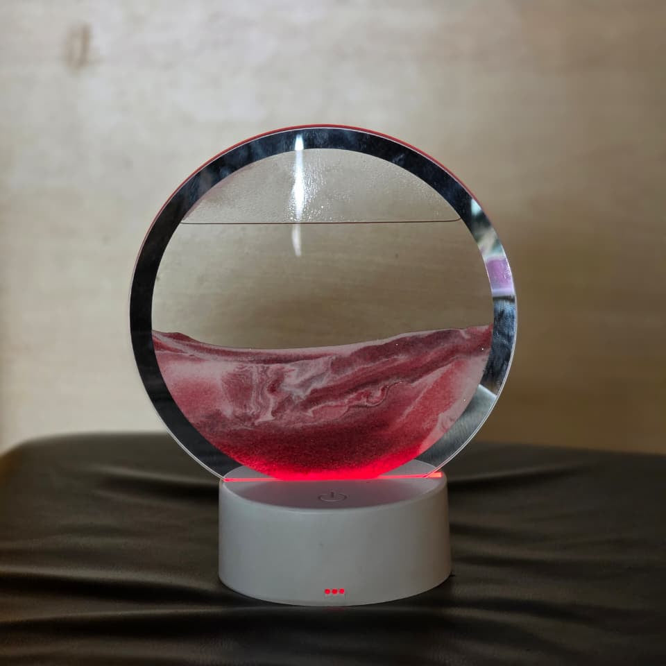 Round LED Moving Sand Art Lamp