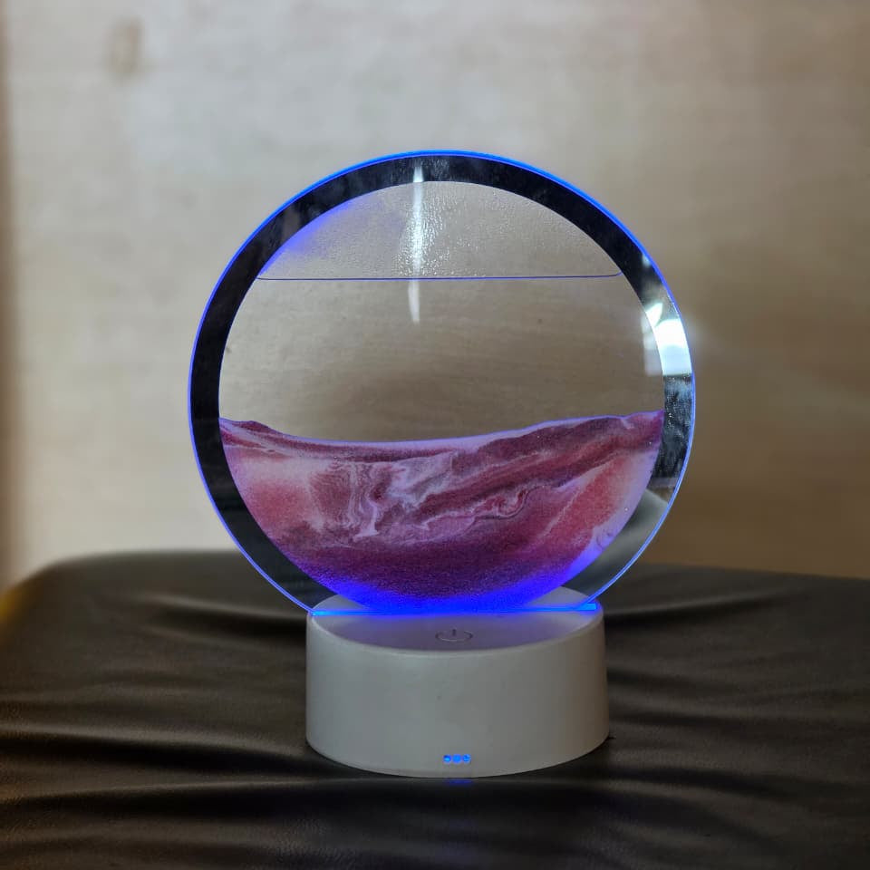 Round LED Moving Sand Art Lamp