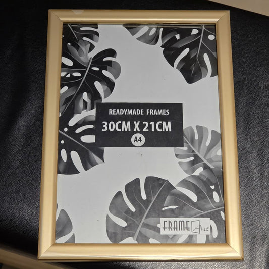 A4 Gold-Finish Photo Frame – 30 × 21 cm